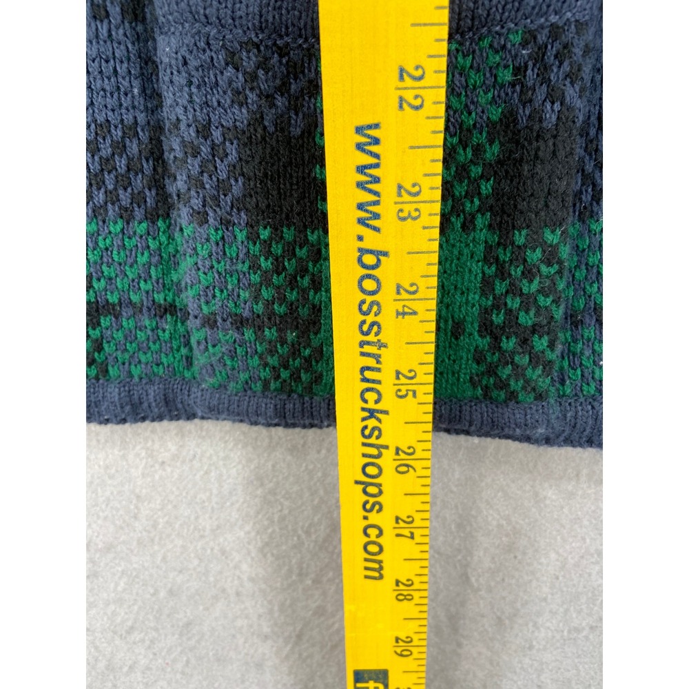 VTG Crystal Kobe Cardigan Womens Sz XL Blue Green Plaid Button‎ Front Sweater - Picture 7 of 12